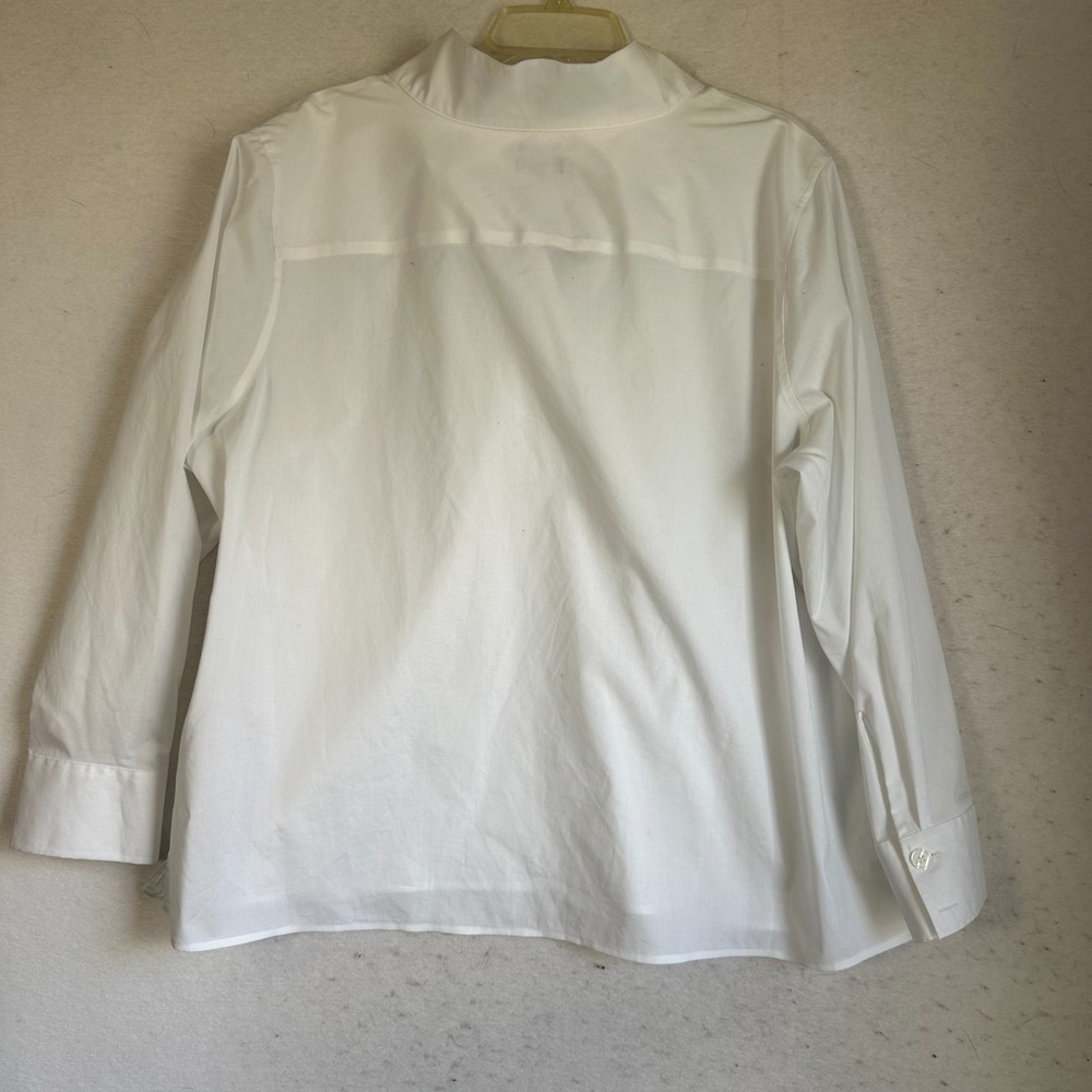 Talbots Perfect Shirt Womens 2X White V-Neck Non-Iron Blouse Work Office Career - Picture 6 of 6